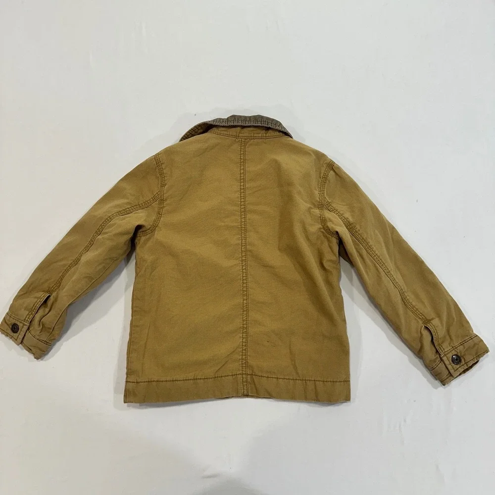 OshKosh B'gosh Canvas Barn Jacket Toddler 4T Brown Corduroy Collar | Workwear
